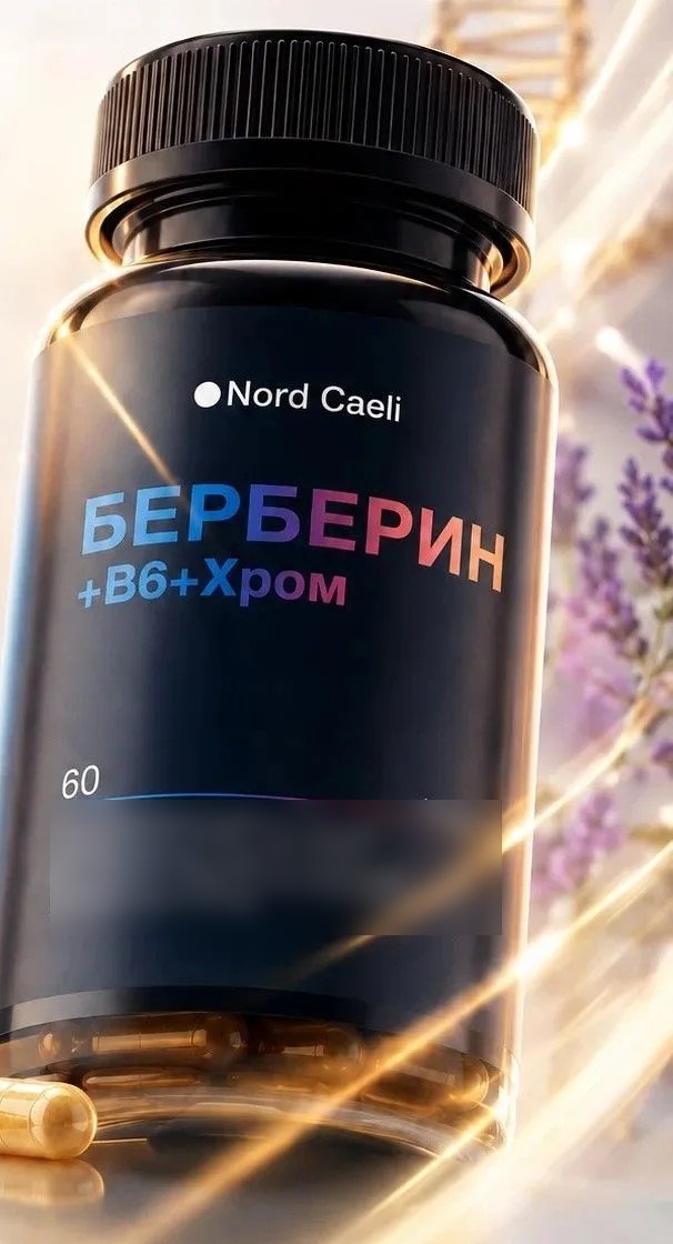 Банка «Берберин +B6 +Хром» Nord Caeli, 60 капсул